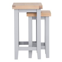 Elkin Wooden Nest Of 2 Tables In Oak And Grey