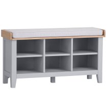 Elkin Wooden Hallway Seating Bench In Oak And Grey