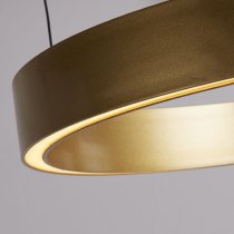 Layla Small Round Opal Acrylic Pendant Light In Matt Gold