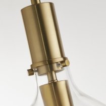 Margarita Clear Glass Shade Pendant Light In Brass