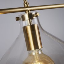 Margarita 3 Light Clear Glass Shade Bar Pendant Light In Brass