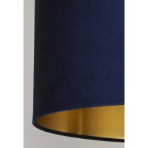 Afton Navy Velvet Shade Pendant Light With Gold Inner In Blue