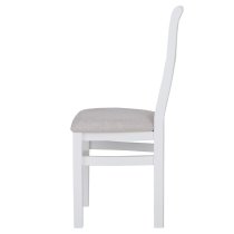 Elkin Cross Wooden Dining Chair With Fabric Seat In White