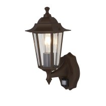 Alex Clear Glass Outdoor Wall Light In Rust Brown