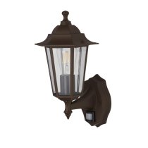 Alex Clear Glass Outdoor Wall Light In Rust Brown