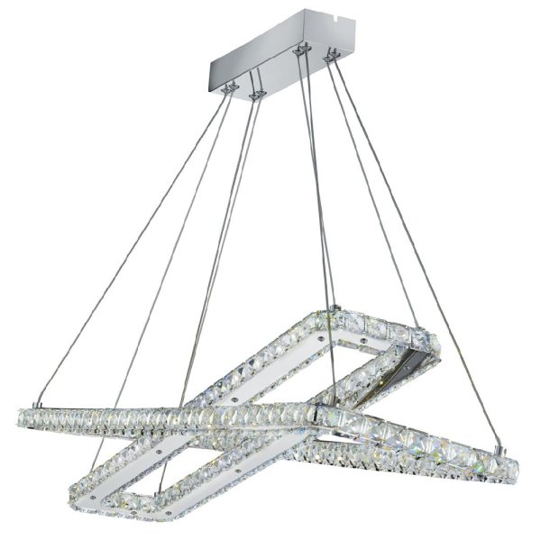 Clover LED 2 Light Double Pendant Light In Chrome