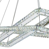 Clover LED 2 Light Double Pendant Light In Chrome