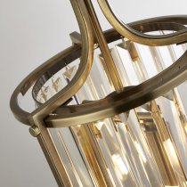 Victoria 2 Light Clear Crystal Shade Pendant Light In Brass