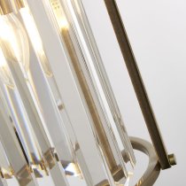 Victoria 2 Light Clear Crystal Shade Pendant Light In Brass