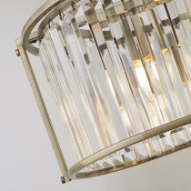 Victoria 5 Light Crystal Oval Pendant Light In Antique Brass