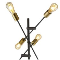 Armstrong 6 Light Floor Lamp In Black And Satin Brass