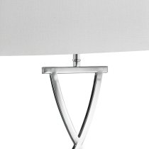 Club White Faux Silk Shade Table Lamp In Chrome