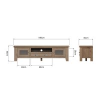 Hants Wooden TV Stand With 2 Doors 1 Drawer In Smoked Oak