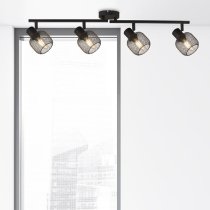 Meshy 4 Light Cage Bar Spotlight In Black