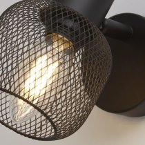 Meshy Cage Spotlight Wall Light In Black