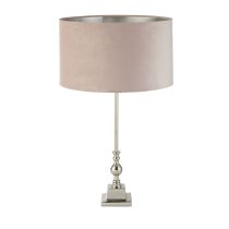 Whitby Pink Velvet Shade Table Lamp In Chrome