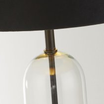 Oxford Black Velvet Shade Table Lamp With Glass And Marble Base