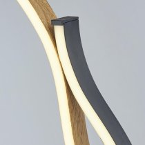 Bloom LED Wood Effect Table Lamp In Black