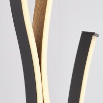 Bloom LED Wood Effect Floor Lamp In Black