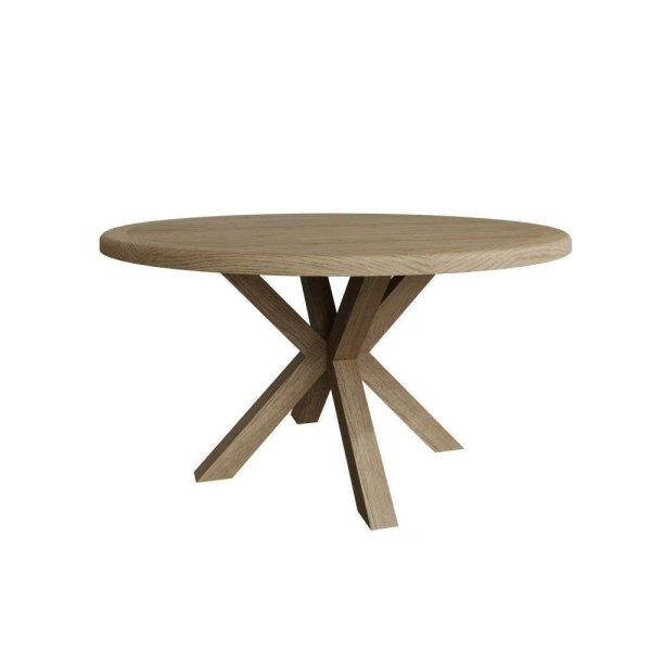 Hants Wooden Dining Table Round Small In Smoked Oak