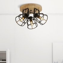 Vision 3 Light Ceiling Light Round In Matt Black