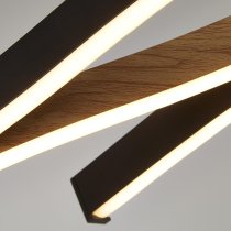 Bloom LED Wood Effect Pendant Light In Black