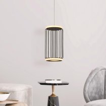 Circolo LED Cage Pendant Light In Black And White