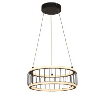 Circolo LED Cage Drum Pendant Light Small In Black And White