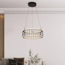 Circolo LED Cage Drum Pendant Light Small In Black And White