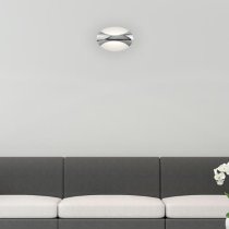 Glow LED Wall Light Oval In Chrome And White