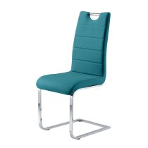 Petra Faux Leather Dining Chair In Teal