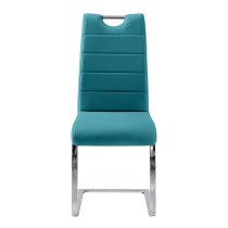 Petra Faux Leather Dining Chair In Teal