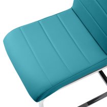 Petra Faux Leather Dining Chair In Teal