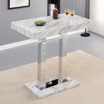 Caprice Small Magnesia Bar Table With 4 Candid Grey Stools