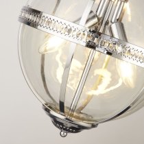 Coronet 3 Light Pendant Light In Chrome And Silver