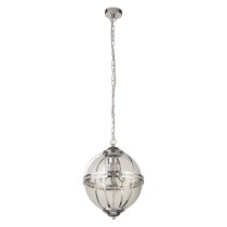 Coronet 3 Light Pendant Light In Chrome And Silver