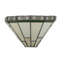 New York Stained Glass Shade Wall Light In Brass