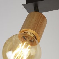 Spinny 2 Light Spotlight In Wood And Matt Black