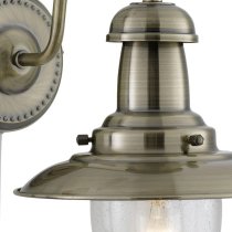 Fisherman Clear Seeded Glass Wall Light In Antique Brass