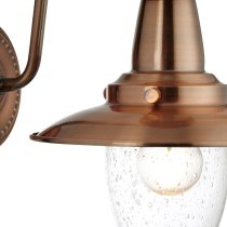 Fisherman Clear Seeded Glass Wall Light In Copper