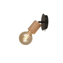 Spinny Spotlight Wall Light In Wood And Matt Black