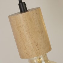 Spinny 5 Light Bar Pendant Light In Wood And Matt Black