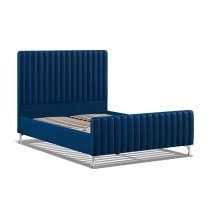 Arvada Velvet Double Bed In Royal Blue