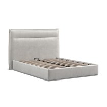 Arvada Velvet Storage Ottoman Double Bed In Silver Grey