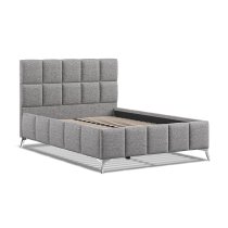 Arvada Fabric Double Bed In Dark Grey