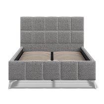 Arvada Fabric Double Bed In Dark Grey