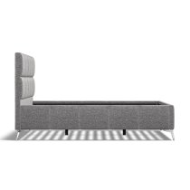 Arvada Fabric Double Bed In Dark Grey