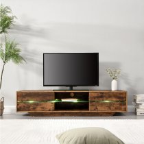 Sienna Wooden TV Stand In Rustic Oak With LED Lighting