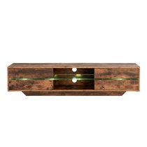 Sienna Wooden TV Stand In Rustic Oak With LED Lighting