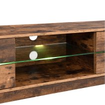 Sienna Wooden TV Stand In Rustic Oak With LED Lighting